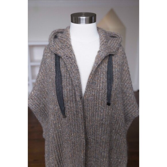 Brunello Cucinelli Women's Cardigan Vest Poncho Monili Sweater Knit size XS - Picture 4 of 9